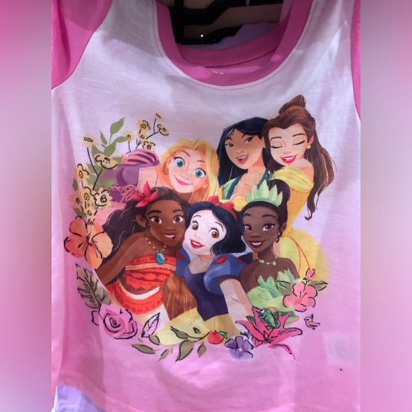 New 4 Piece Disney Princess Pajama Set Size 5 Kids Sleepwear - Picture 6 of 12